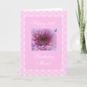 Mother's 50th birthday rose card