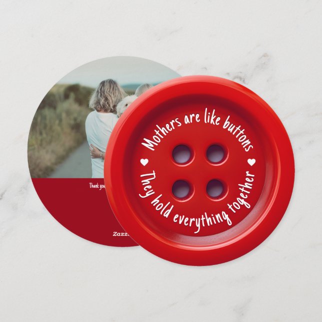 Mothers are like buttons | Mother's Day Holiday Card (Front/Back)