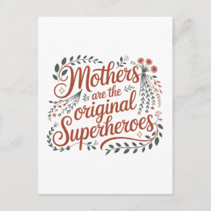 Mothers Are The Original Superheroes Holiday Postcard