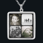 Mother's Children Photo Collage Necklace<br><div class="desc">A beautiful keepsake for any mum or grandmother,  this necklace features four black framed spots to fill with her favourite family photos or portraits of children.  A lovely gift for her to cherish for years to come. Available in three sizes; shown in medium.</div>