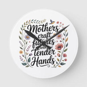 Mothers Craft Futures With Tender Hands Round Clock