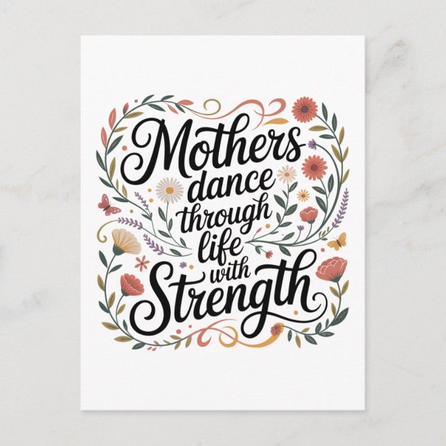 Mothers Dance Through Life With Strength Announcement Postcard (Front)