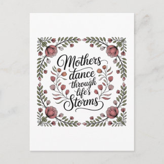 Mothers Dance Through Life's Storms Invitation Postcard