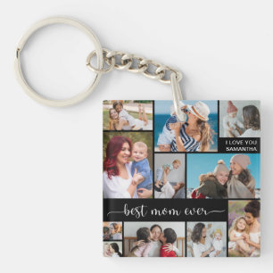 Mother's Day 11 Photo Collage Best Mum Ever Key Ring