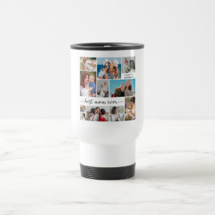 Mother's Day 11 Photo Collage Best Mum Ever    Travel Mug