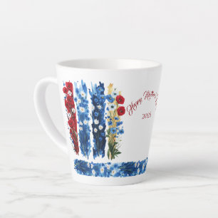 Mother's Day 2026 Brush Strokes Wildflowers Latte Mug