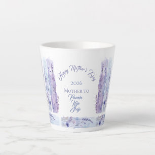 Mother's Day 2026 Brush Strokes Wildflowers  Latte Mug