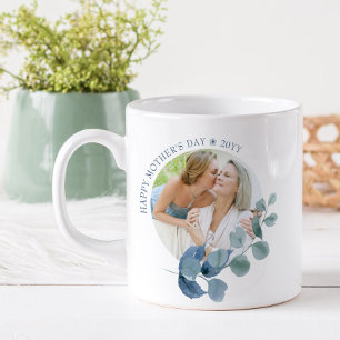 Mother's Day 2 Photo Eucalyptus Leaf Picture Frame Coffee Mug