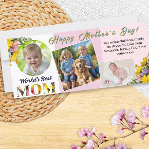 Mother's Day 3 Photo Collage Personalised Holiday Card