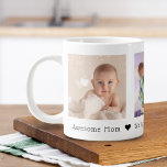 Mother's Day 3 Photos Personalised Giant Coffee Mu Large Coffee Mug<br><div class="desc">Custom printed coffee mug personalised with your photos and a custom Mother's Day message. Add 3 special photos with a personal message.</div>