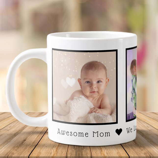 Mother's Day 3 Photos Personalised Large Coffee Mug (Creator Uploaded)