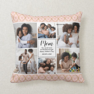 Mothers Day 6 Photo Collage Keepsake Throw Pillow