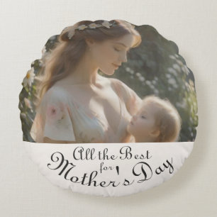 Mother's Day – A Tender Garden Embrace Round Cushion