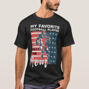 Mothers Day American Football Player Distressed U T-Shirt