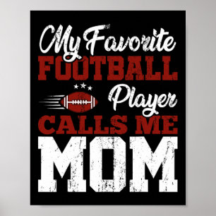 Mothers Day American Football Player Mum Sports Fo Poster