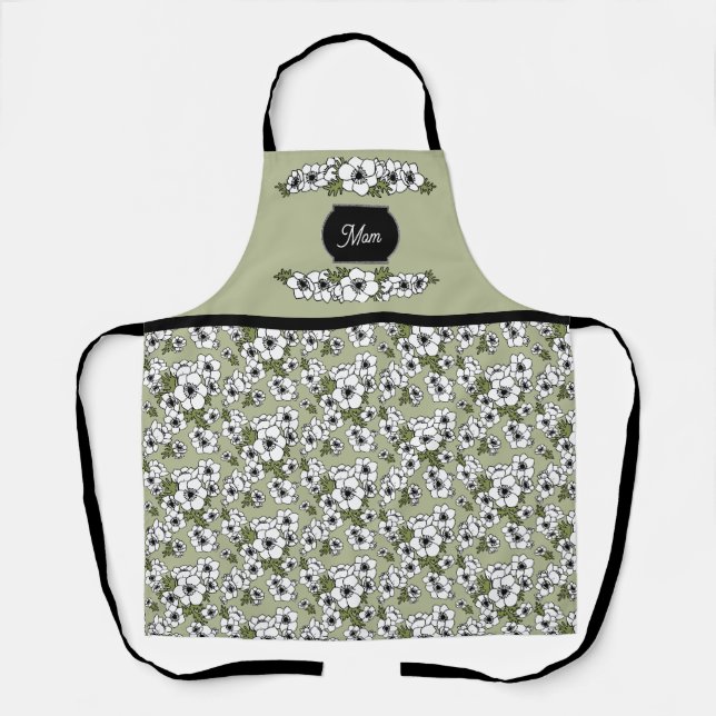 Mother's Day Anemone Floral Apron (Front)