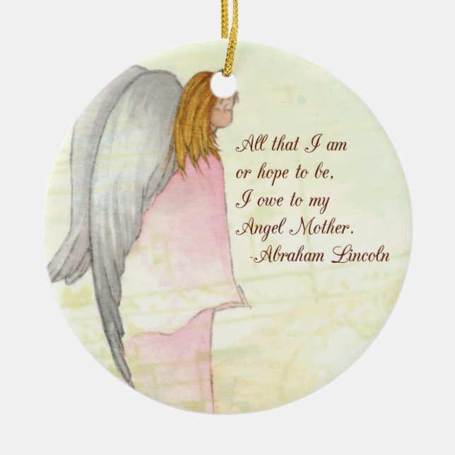 Mother's Day Angel Religious Ceramic Tree Decoration (Front)