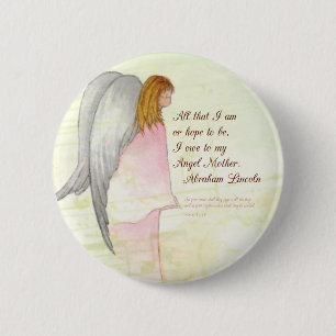 Mother's Day Angel Religious, Round Gift 6 Cm Round Badge