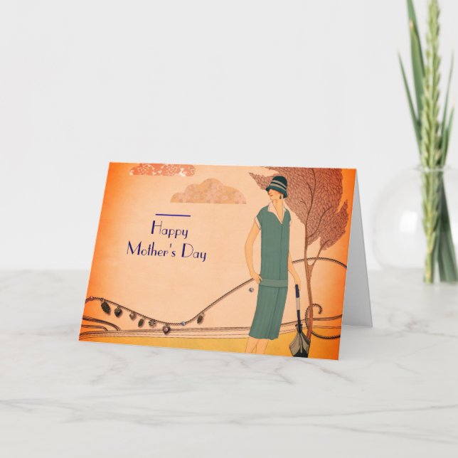 Mother's Day Art Deco Card (Front)