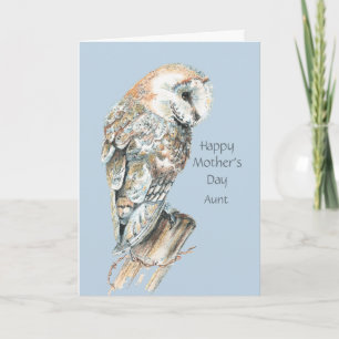 Mother's Day Aunt Humour Barn Owl Bird Card