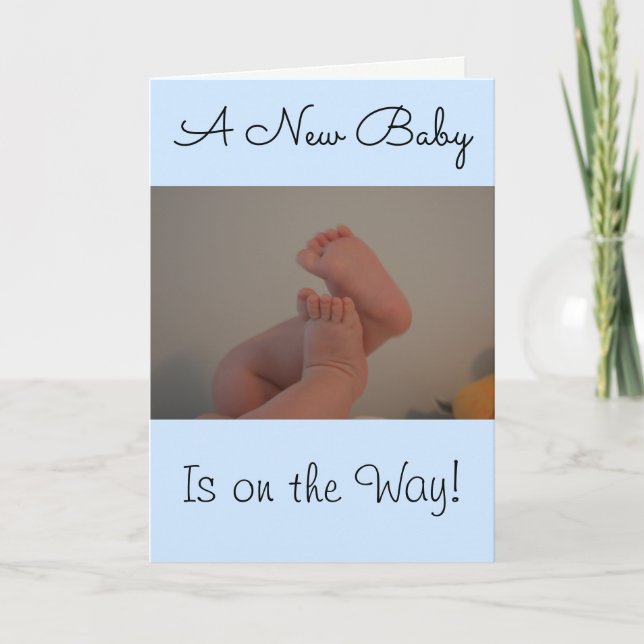 Mother's Day Baby Feet Blue Rattle Card (Front)