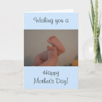 Mother's Day Baby Feet Blue Rattle PHOTO