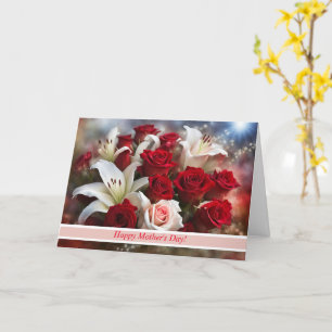 Mothers Day Beautiful Bouquet of Flowers Roses Card