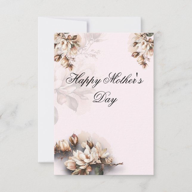 Mother's Day Beautiful Vintage  Thank You Card (Front)