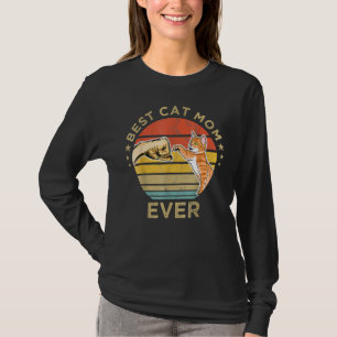 Mother's Day Best Cat Mom Ever Retro Vintage Cat C T-Shirt