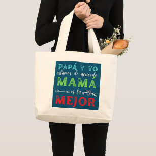 Mother's Day Best In The World Daughter Son Mama Large Tote Bag