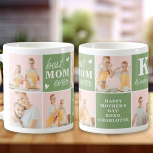 Mother's Day Best MOM Ever Custom 7 Photo Collage Coffee Mug