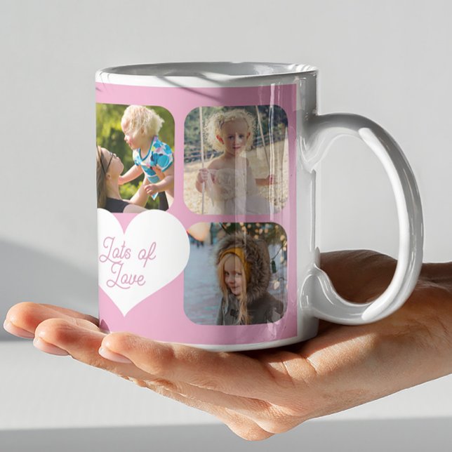 Mother's Day Best Mum Ever 7 photo collage pink Coffee Mug (Creator Uploaded)