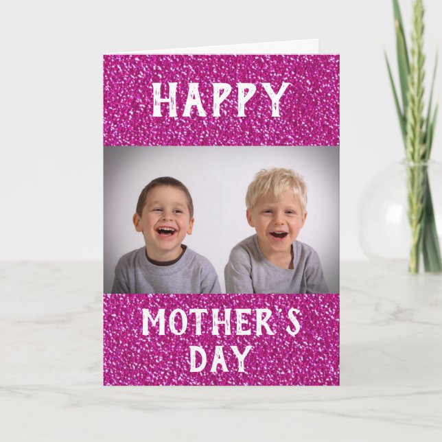 Mother's Day Best Mum Ever Kids Photo Card (Front)