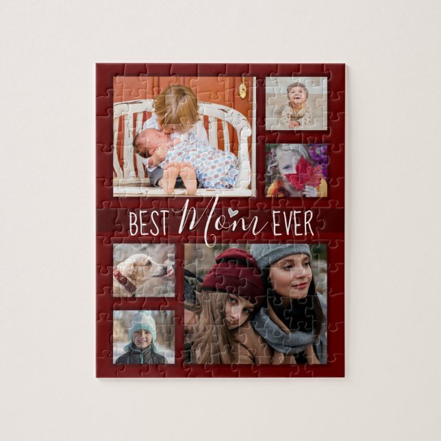 Mother's Day Best Mum Ever Mulit Photo Jigsaw Puzzle (Vertical)