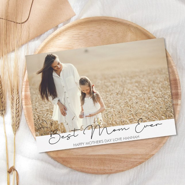 Mother's Day Best Mum Ever Photo Holiday Card (Creator Uploaded)