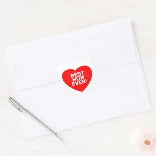 Mother's Day Best mum ever! Simple heart modern Square Sticker
