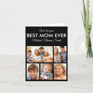 Mothers Day Best Mum Ever Trendy Photo Collage Card