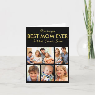 Mothers Day Best Mum Ever Trendy Photo Collage Card