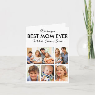 Mothers Day Best Mum Ever Trendy Photo Collage Card