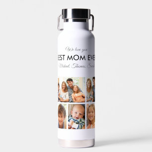 Mothers Day Best Mum Ever Trendy Photo Collage Water Bottle