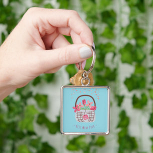 Mother's Day,Best Mum Ever, with Beautiful Flower Key Ring