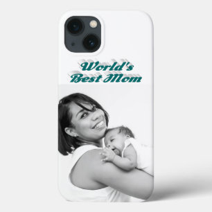 Mothers Day Best Mum photo green text iPhone 13 Case