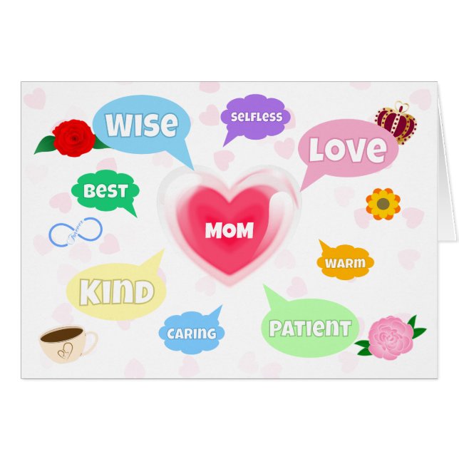 Mothers Day Best Mum Word Clouds Queen Crown Love  (Front Horizontal)