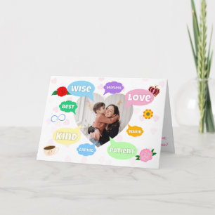 Mothers Day Best Mum Word Clouds Queen Crown Love Card
