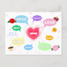 Mothers Day Best Mum Word Clouds Queen Crown Love
