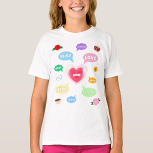 Mothers Day Best Mum Word Clouds Queen Crown Love T-Shirt