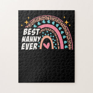Mothers Day Best Nanny Ever Unicorn Mother Rainbow Jigsaw Puzzle