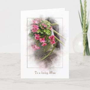 Mother's Day-bicycle with geraniums Card