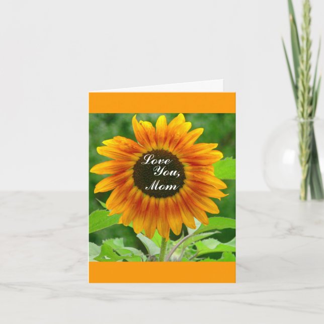 MOTHER'S DAY/ BIG SUNFLOWER / LOVE YOU, MOM CARD (Front)
