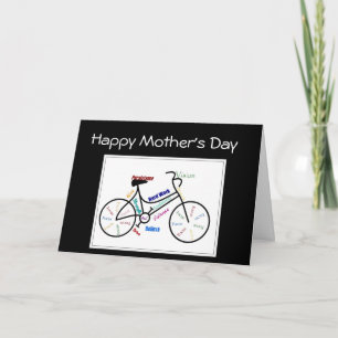 Mother's Day Bike Cycle, Sport Motivational Card